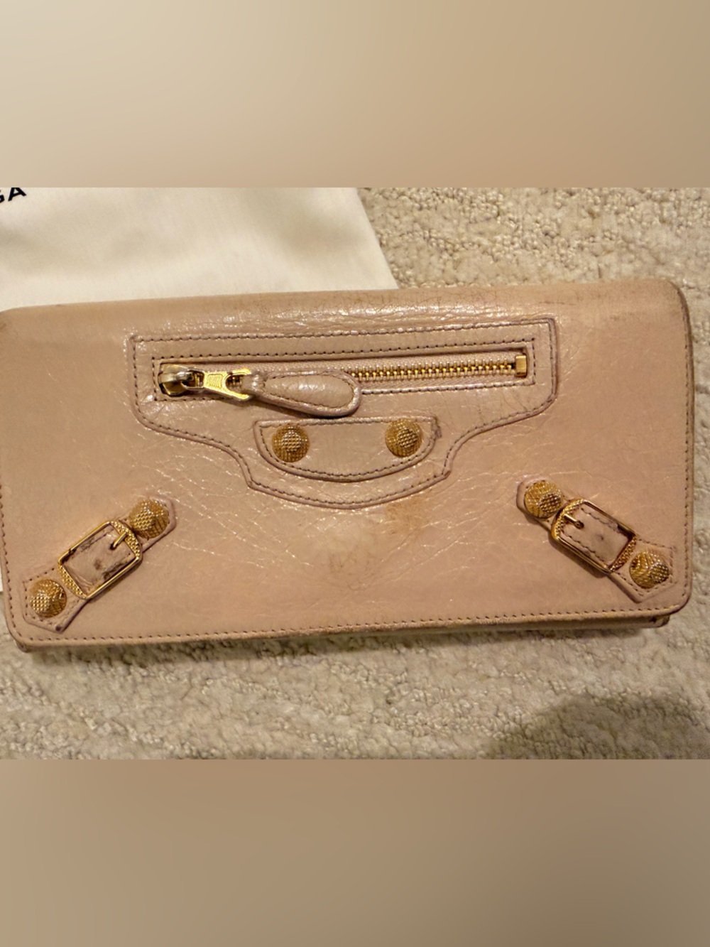 Balenciaga Classic Continental Giant 12 Money Wallet Rose Des Sables Leather - Picture 2 of 11